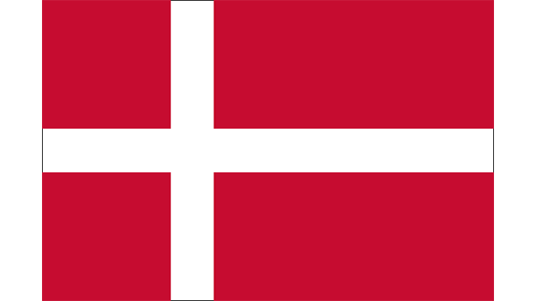 Vlag van Denemarken - in kleur op transparante achtergrond - 600 * 337 pixels 